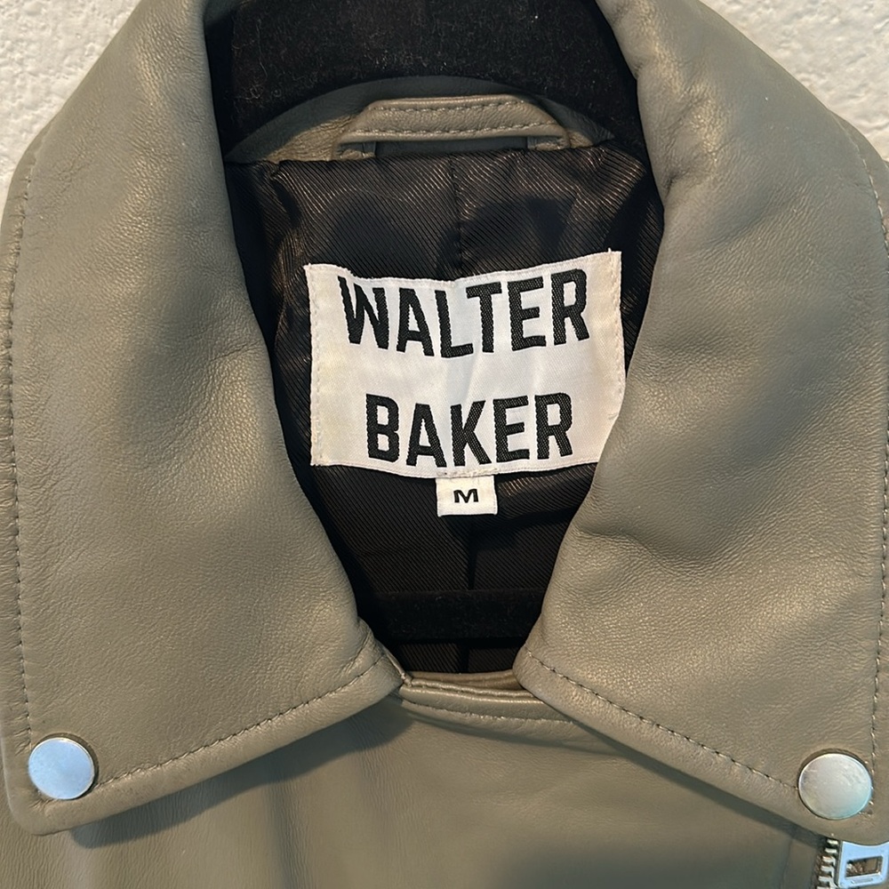 Allison Leather Moto Jacket in Army Green - Medium - Picture 9 of 9